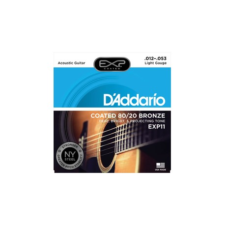 D'Addario EXP11 Coated  Bronze 12-53