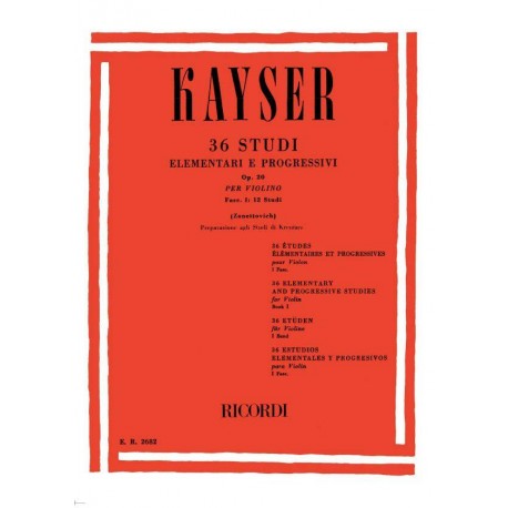 Kayser - 36 Studi Elemetari e Progressivi per Violino