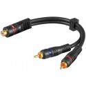 Cavo Adattatore RCA Femmina / 2x RCA Maschio 0.2m Nero