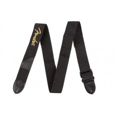 Fender® 2" Black Poly Strap w/ Yellow Fender® Logo