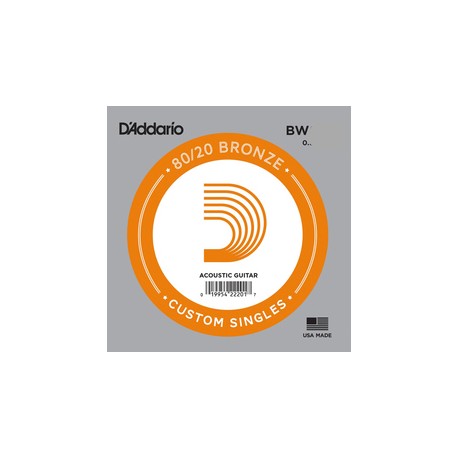 D'Addario BW020 Single 80/20 Bronze Wound 020