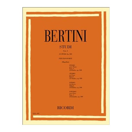 Bertini 25 Studi per il 1° Grado Op. 100