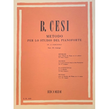 Cesi Metodo Per Lo Studio Del Pianoforte - Fasc. III
