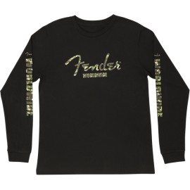 Fender Camo Logo L/S T-Shirt, Blk M