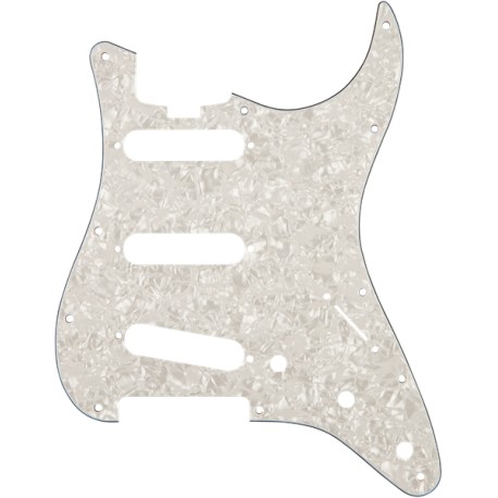 Fender® Elite Strat® Pickguard SSS White Moto 4-Pl