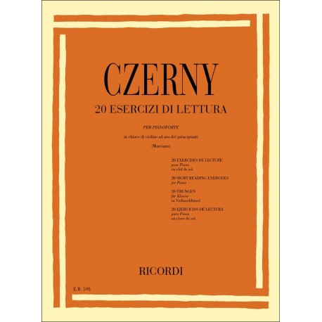 Czerny 20 Esercizi di lettura per pianoforte