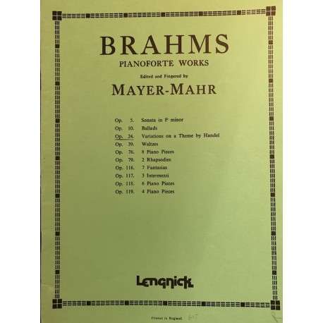 BRAHMS Pianoforte Works - Op.118