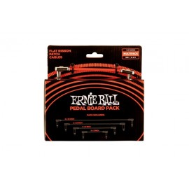 Ernie Ball  6404 FLAT Ribbon Patch Cables Red Multi-Pack