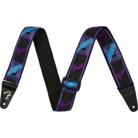 Fender® Neon Monogrammed Strap, Blue and Purple, 2"