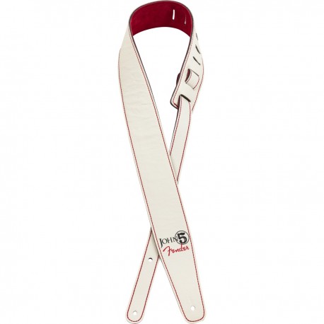 Fender® Tracolla John 5 Leather White and Red