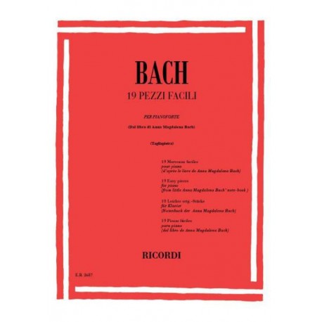 Bach 19 Pezzi Facili per Pianoforte