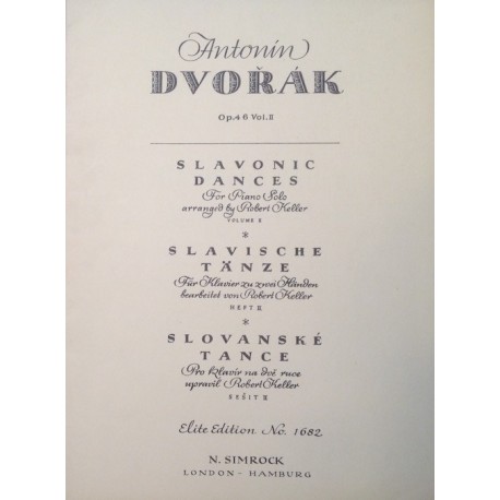 Antonin Dvorak Slavonic dances piano solo