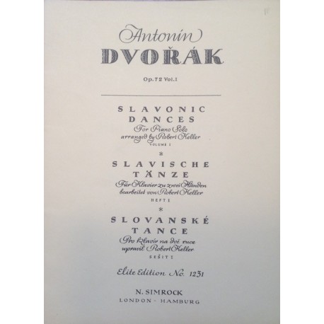 Antonin Dvorak Slavonic dances piano solo