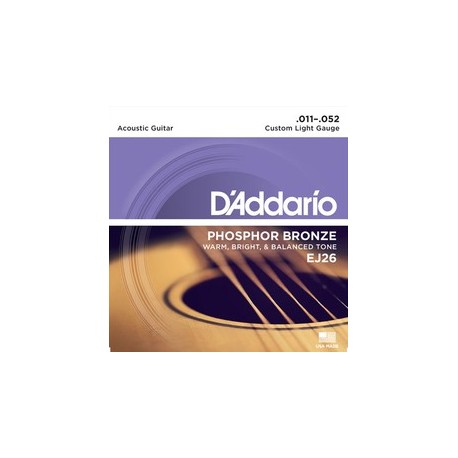 D'Addario EJ26  Phospor Bronze .011-.052