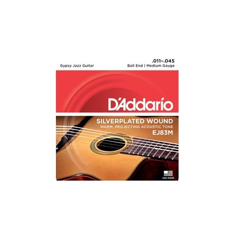 D'Addario EJ83M Gypsy Jazz, Ball End, Medium, 11-45