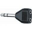 Adattatore  Jack 6.3 mm stereo / 2 Jack 3.5 mm stereo femmina