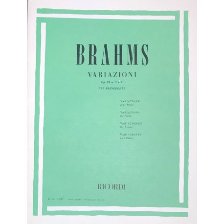 BRAHMS VariaZIONI OP 21 n. 1 E 2