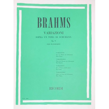 BRAHMS Variazioni sopra un tema di Schumann